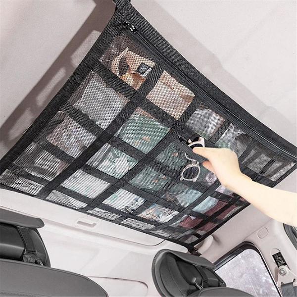 Bil Stark Nätväska Lastbärande Mesh Bil Tak Förvaring Kapacitet Bil Tak Auto Tillbehör Tak St