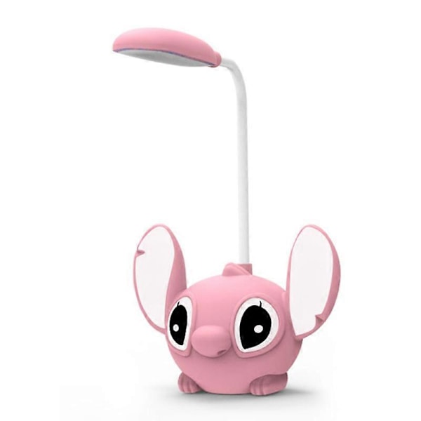 Aoger Disney Stitch LED Skrivebordslampe Med Blyantspidser Sammenklappelig Lampe Sød Skrivebordslampe USB Genopladelig Lampe Gave Fra Klassekammerater Db Angel