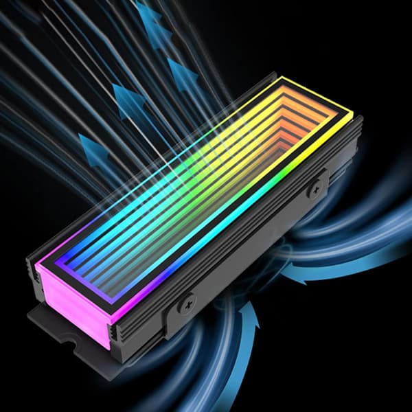 Harddisk-køler, lydløs radiator med skridsikker base, eksternt køleventilator-tilbehør, bærbart varmeafledningsværktøj, til computer, bærbar computer[DB] Black