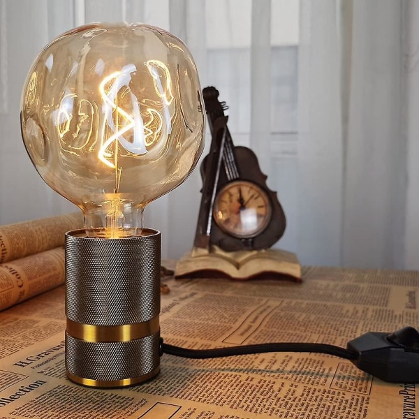 4w dimbara vintage led-lampor, oregelbunden form, 220/240v, E27 Edison-skruv, specialitet, antik dekorativ glödlampa (sten)
