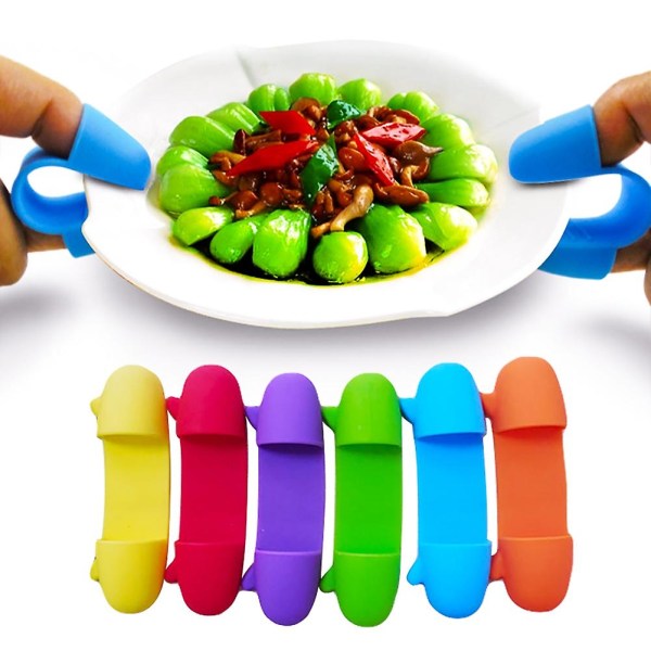 1 Pair Mini Silicone Heat Insulated Finger Clip Bowl Dish Plate Clamp Holder