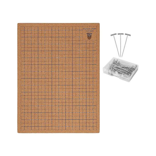 Macramébräda med stift, 12x16 tum bärbar dubbelsidig macraméprojektbräda med rutnät, återanvändbar mac
