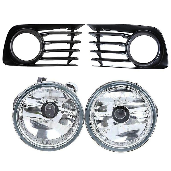 Par Frontlykter for tåkelys + Dekselsett for Prius 2004-2009 med Pære 81221-52070 81211-52070 [DB] black
