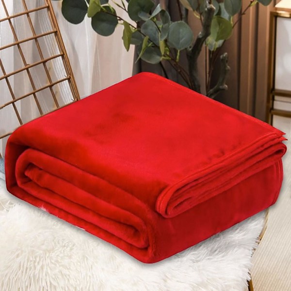 Qianying Mjuk Queen Size Filt för Alla Säsonger Varm Fuzzy Microplush Lätt Termisk Fleece Filtar 100X150Cm (FW)