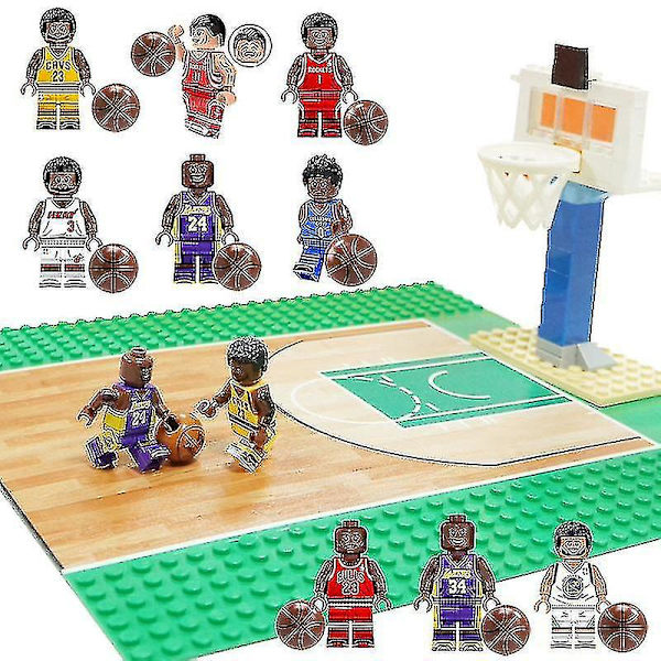 2023-nba Basketball Byggesæt Basketball Stjerne Mini Minifigur Basketballbane Basketball Db