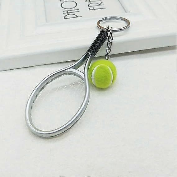 Färgad Mini Tennisracket med Boll Nyckelring db