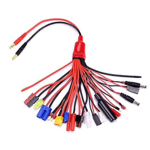 19 In1 Rc Lipo Batterioplader Splitter Kabel Adapter 4mm Banan Stik Til Jst Futaba Xt60 Ec3 Ec