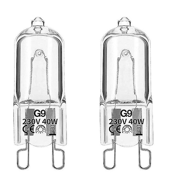 20 stk G9 Halogenpære 40w Dc230v Innendørs Halogen G9 Lampe Krystallpære  [dB}