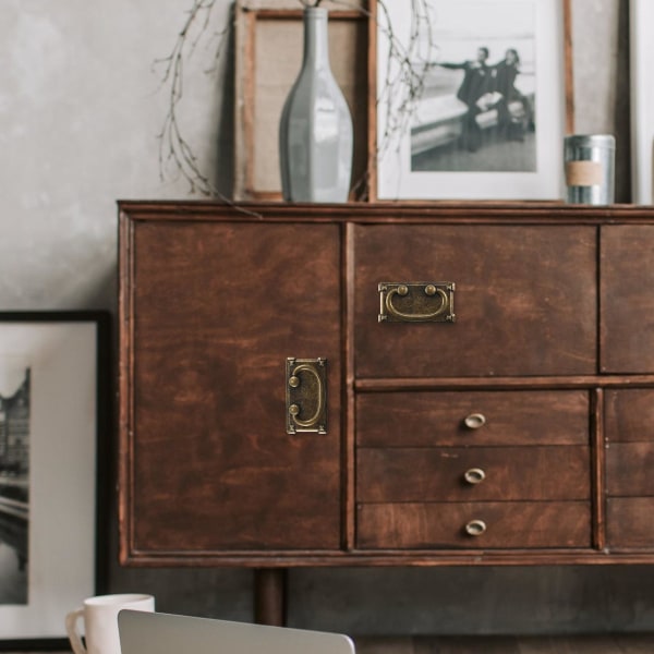4 kpl Vintage Antiikkipronssi Laatikon Vetokahvat, Kaapin Oven Kalusteiden Kahvan Koristelu [DB] Yellow coffee