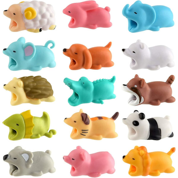 15 kpl kaapeli suoja suloisia eläimiä kaapeli hyökkäys laturi johto säästäjä Usb lataus kaapeli suoja yhteensopiva Iphone/android