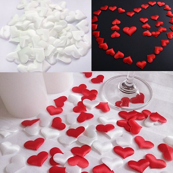 100 kpl Romantic Married Love Heart Sparkle Konfettipöytä Hääjuhlat Scatter Jikaix Red 3.5 cm