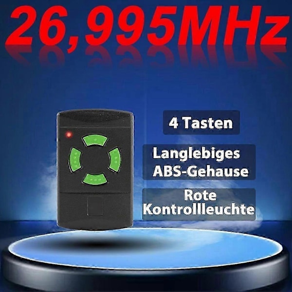 Garajeport fjernkontroll fast kode kopierbar 26.995 mhz hsm4 hs4 hse4 [DB]