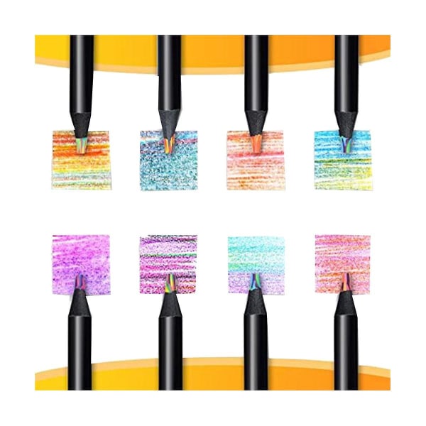 8 farger regnbueblyanter, jumbo fargeblyanter for voksne, flerfargede blyanter for kunsttegning, C