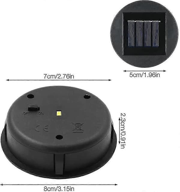 Erstatning solcellelys med 8 cm pære, 2 stk solcellepanel lykt erstatningsdeksel, erstatningslampe [DB]