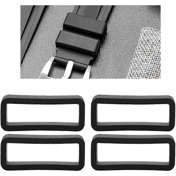 4 st Ersättningsspännen i silikon för klockarmband, Armbandsurstillbehör för klockor med valfria längder, Mjuka klockarmbandsersättningar Passar f db