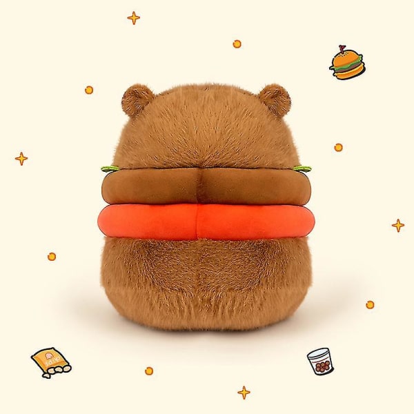 Kawaii söt hamburg Capybara plyschleksak fluffty plyschdocka simulering Capibara [DB] Brown 20cm