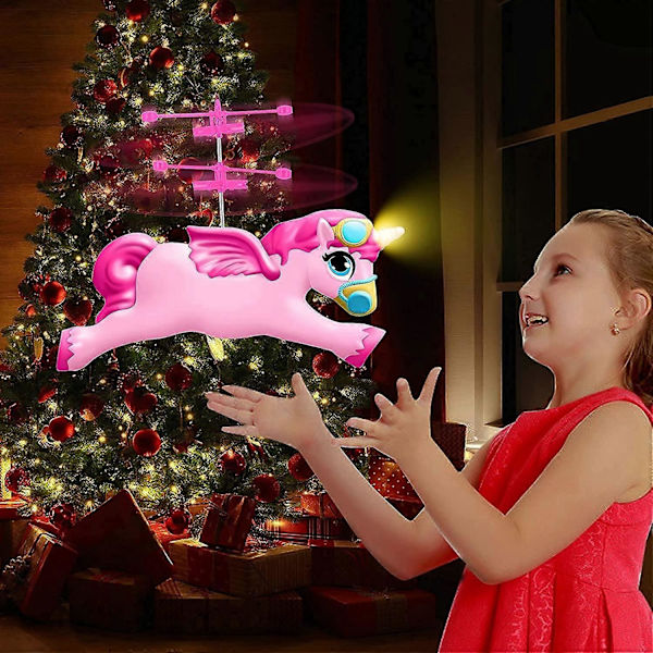 Nye Flyvende Fe-Helikopter Legetøj Gaver til Børn i Alderen 6 7 8 9 -14 År, Rc Flyvende Bold Legetøj Håndstyret Drone (Flyvende Fe-Enhjørning) [DB]