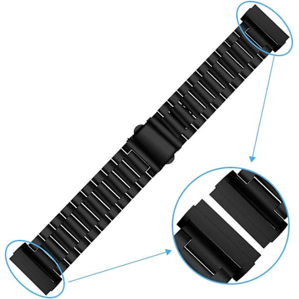 Rem til Fitbit Sense 2 & Fitbit Versa 4, Solid rustfrit stål Fitbit Sense/versa 3 urrem i metal, udskiftningsremme