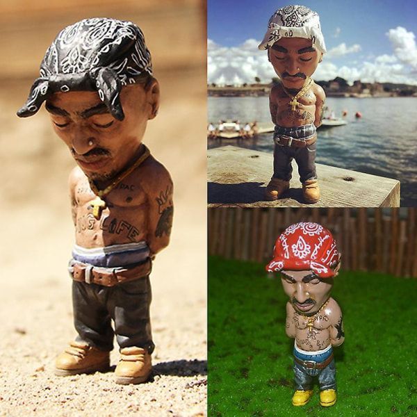 Tupac Rapper Figur Hip Hop Star Guy 2 Pac Snoop Dogg Figurine Leksak Cool Stuff Figurer Samling Modell Kreativ Dockstaty Present db C About 10cm-11.5cm