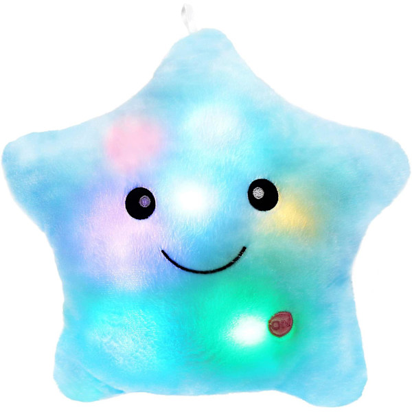 Kreativt glødende LED natlys Twinkle Star Shape plysudstoppet legetøj [DB] Blue