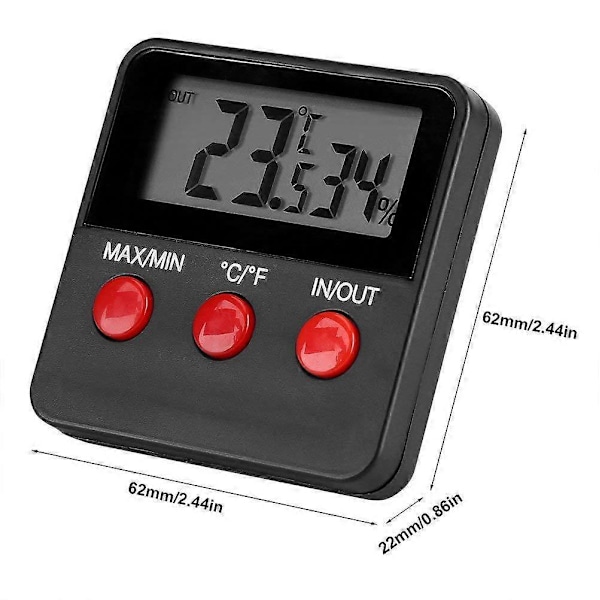 Digital Reptil Hygrometer Termometer, Afstandsmåling af Luftfugtighed og Temperatur - Også Velegnet [DB]