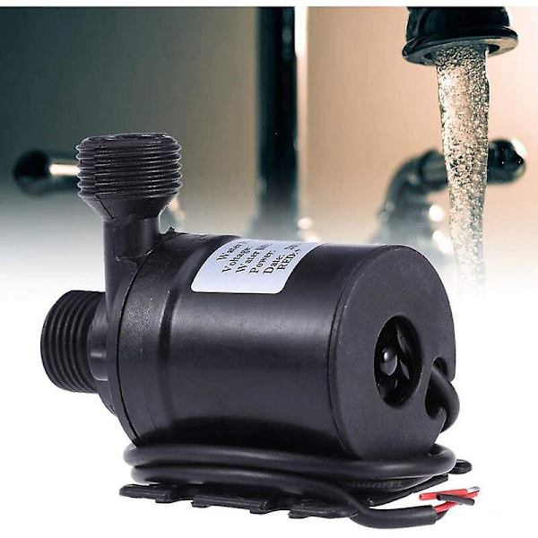 Elektrisk børsteløs fontenepumpe, 800l/t 5m børsteløs nedsenkbar vannpumpe for DC 12v vannsystem, Fonepro 12v mini vannpumpe svart
