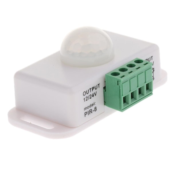 DC 12V 24V PIR-sensor LED-dimmerströmbrytare Rörelseinfrarödströmbrytare [DB] White