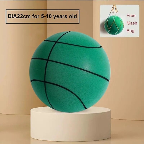 24 cm Størrelse 7 Støjsvag Basketball, der Hopper Højt, Støjsvag Bold Basketball Sportspil Børns Fødselsdag Julegave Db line green 22cm