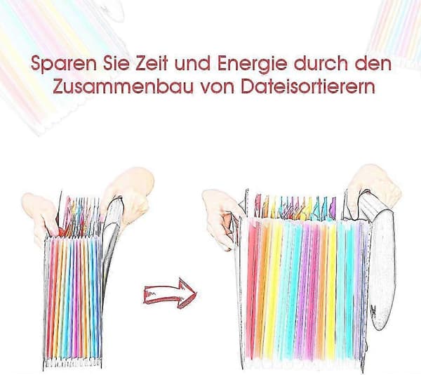 Dokumentmappe A4 Rummappe Filmappe Organizer med Elastisk Bånd og Låseknap Organizer [DB]