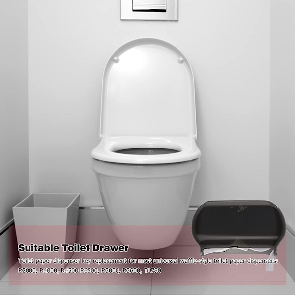 Paperipyyheannostelijan avain, yleisavain WC-paperiannostelijaan, yhteensopiva paperipyyhe- ja WC-paperiannostelijoiden kanssa, 100% uusi [Db] B