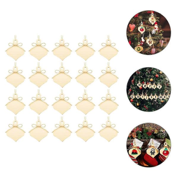 DIY Treflis 20 stk. Julepæreformede utskjæringer for festlig dekorasjon