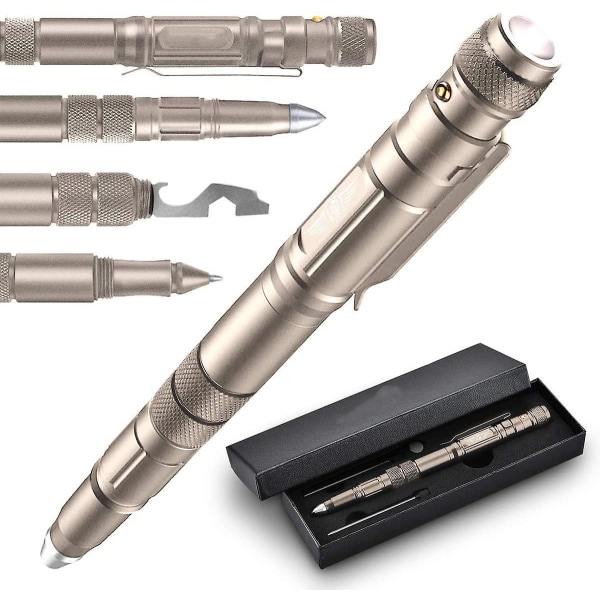 Tactical Pen Gaver Til Mænd, Camping Gadgets, 9-i-1 Multi-Tool Pen