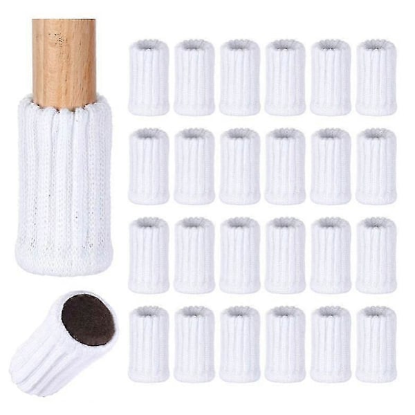 16 st Stolsbensskydd Stickade Möbelstrumpor [DB] White