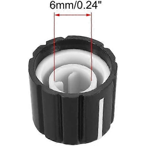 5 stk 6mm Potensiometer Kontrollknapper For Elektrisk Gitar Akryl Volum Tone Knapper Svart db