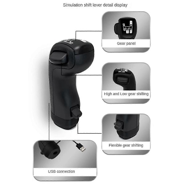 PC USB -vaihteensimulaattori, korkea ja matala vaihde, vaihteenpallo G29 G27 G25:lle, ATS ETS2:lle, TH8A:lle, kuorma-auton simulaattoripelit DB