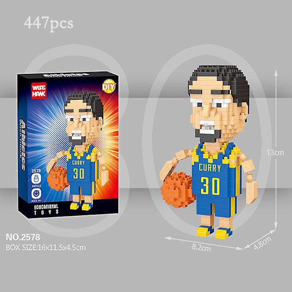 Mini Byggeklodser Basketball Stjerne Dukke Model Dekor DIY Basketball Spiller Bevægelig Dukke Samlet Mursten Børns Legetøj Gave db 2578 No box