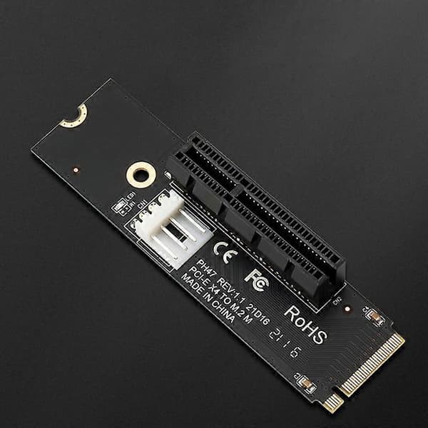 PCI-E X4 Slot Riser-kort PCI-E Riser-kort M2 til PCI-E Udvidelseskort Højhastighedstransmission 2 stk. [DB] Black