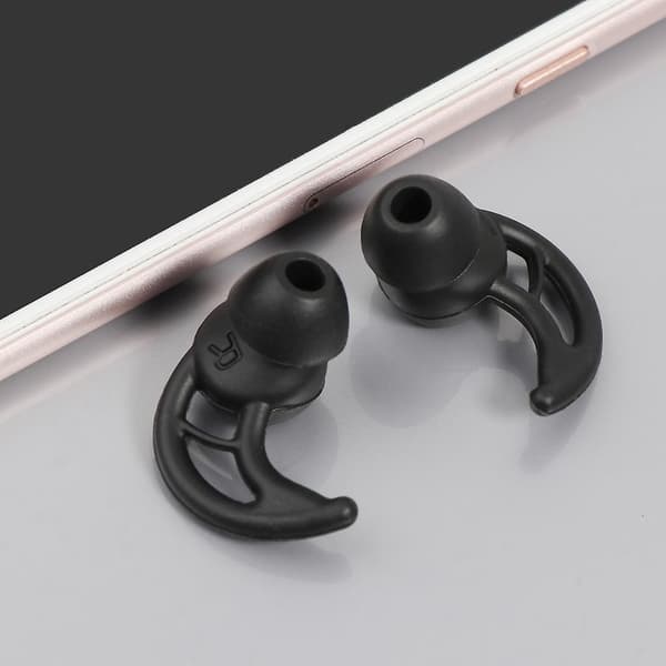 2 par bløde silikone ørepropper ørepropper til Sony øretelefoner silikoneetui ørekrog {DB Black