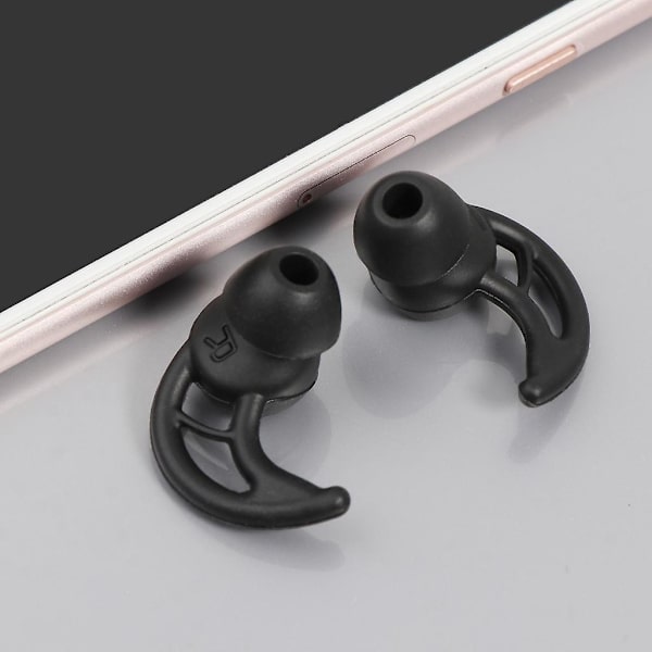 2 par mjuka silikonöronskydd öronsnäckor för Sony-hörlurar silikonfodral öronkrok {DB Black