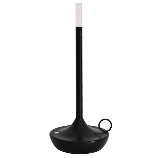 Bordlampe for soverom, oppladbar trådløs berøringslampe, campinglys, kreativ lampe, oppladbar USB-C-skrivebordslampe [DB] Black