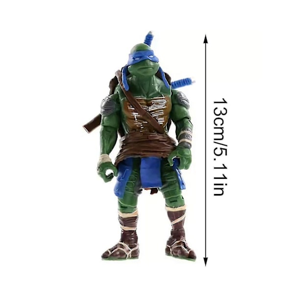 Sarjakuva Ninja Turtles -hahmot Lelut 4 kpl 5 tuuman toimintahahmo Klassinen malli Leikkisetti Lahja lapsille [DB]