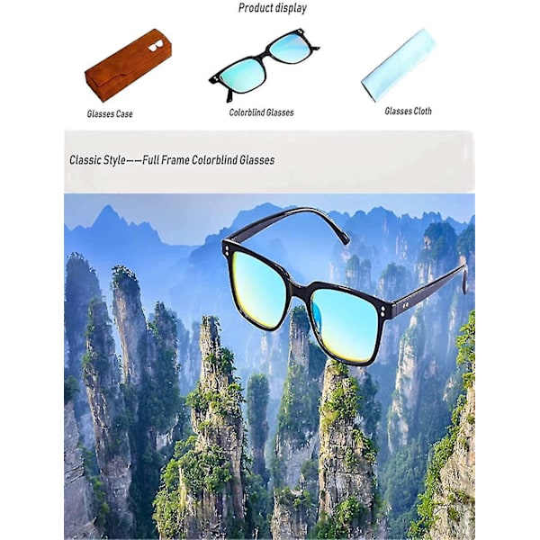 Färgblindglasögon för män Röd Grön Blindhet Glasögon Både utomhus och inomhus Användning DB