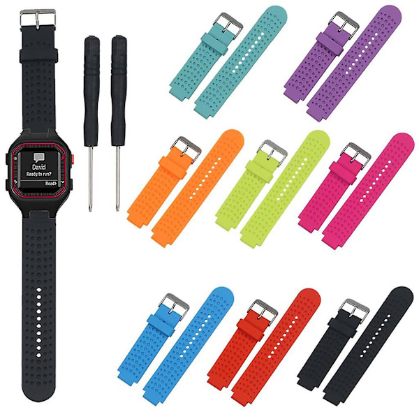 Justerbart armband i silikon för Forerunner 25 med skruvmejsel{ DB} Black