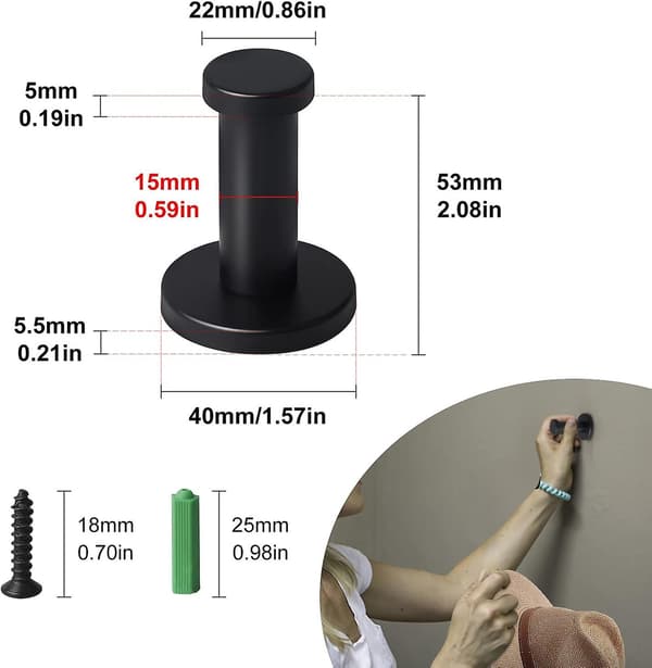 GDRHVFD | 4 kpl seinäkoukku Kylpyhuoneen seinäkoukku 53mm Seinävaatekoukku [DB]