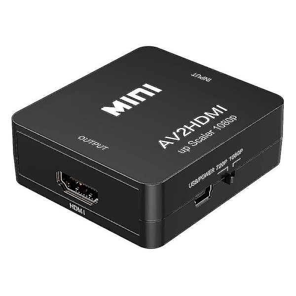 RCA till HDMI 1080P AV till HDMI Videokonverteradapter som stöder PAL/NTSC PC Laptop [Db] White