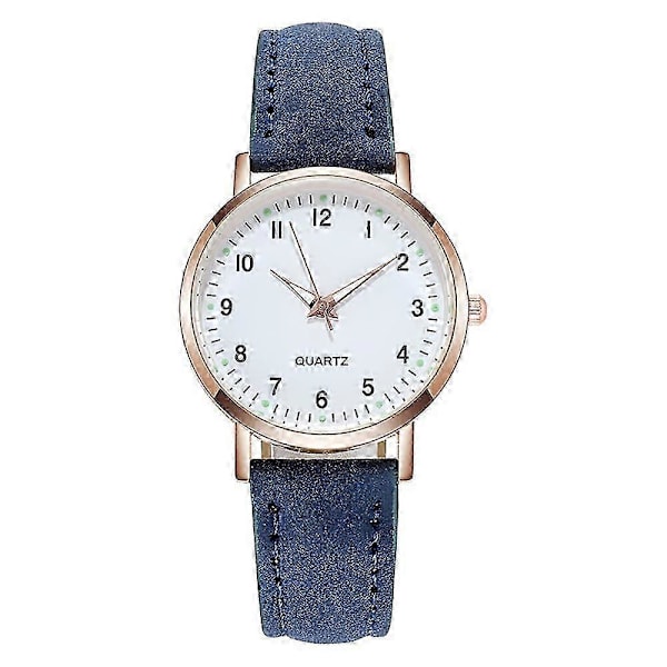Damklockor Kvarts Analog Armbandsur Liten Casual Läder [db] Blue