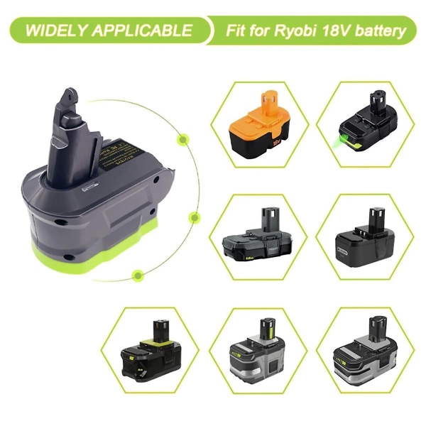 Ryo18v6 Adapter til 18v Konverter til for V6 batteriadapter til V6 håndstøvsuger Brug P107 P108