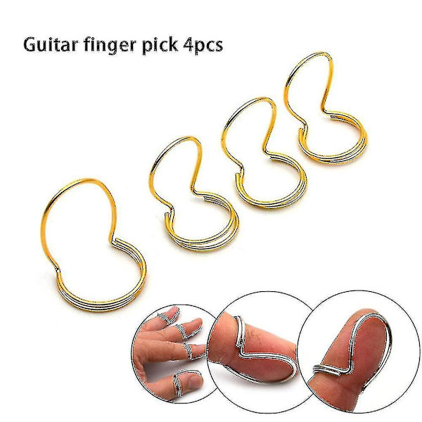 4 st gitarrfingerplektrum Fjäril Fingerstyle Plectrum Tumplektrum för elektrisk klassisk gitarr (FW)