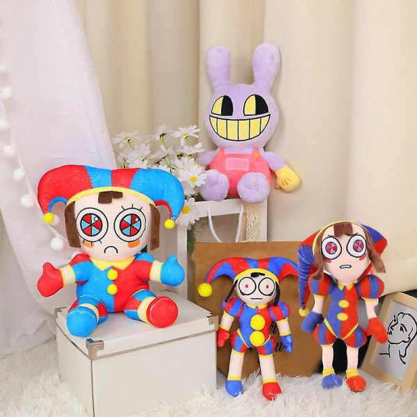 Ny The Amazing Digital Circus Plys Clowns Ragatha Pomni Tegneserie Jax Dukke Joker Plys Blød Stoppet Sofa Dekorere Julegave [DB] L-32cm