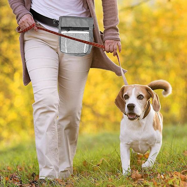 2-pakks Hundegodbitpose, Hundetreningsgodbitpose med midje- og skulderstropp, 3 måter å bruke, lett {db}